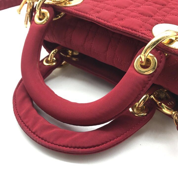 Dior Mini Cannage 2-Way Bag Nylon Red — view 7