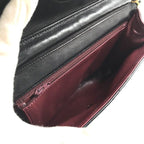 Chanel CC Logo Lambskin Vintage Chain Shoulder Bag Push Lock Black Leather — view 8
