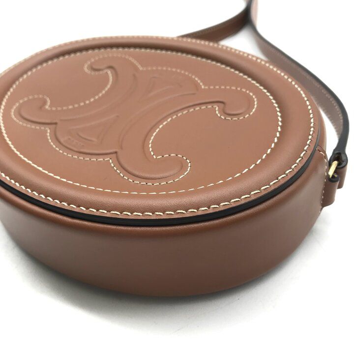 Celine Oval Pass Cuir Triomphe Leather Shoulder Bag Crossbody Brown — view 5