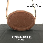 Celine Oval Pass Cuir Triomphe Leather Shoulder Bag Crossbody Brown