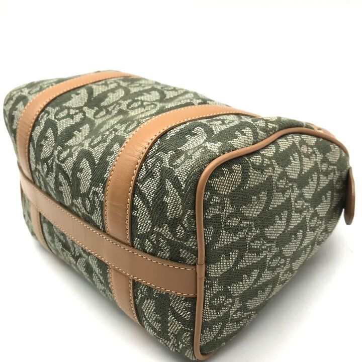 Dior Trotter Mini Boston Hand Bag Green Canvas Leather — view 5