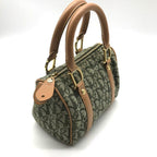 Dior Trotter Mini Boston Hand Bag Green Canvas Leather — view 7