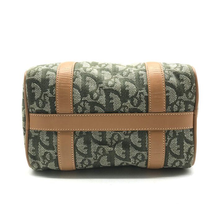 Dior Trotter Mini Boston Hand Bag Green Canvas Leather — view 3