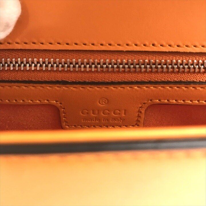 Gucci Double 2-Way Bag Crossbody Leather Orange — view 9