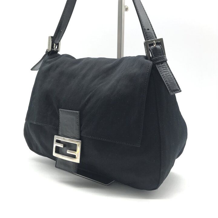 Fendi Mamma Bucket Cotton Jersey Shoulder Bag Black — view 2