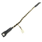 Chanel Logo Plate Gold Vintage Leather Chain Belt Black — view 2