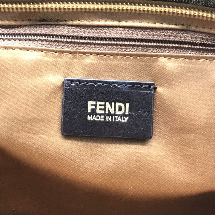 Fendi Zucca Canvas Leather Quilted Tote Brown — view 9