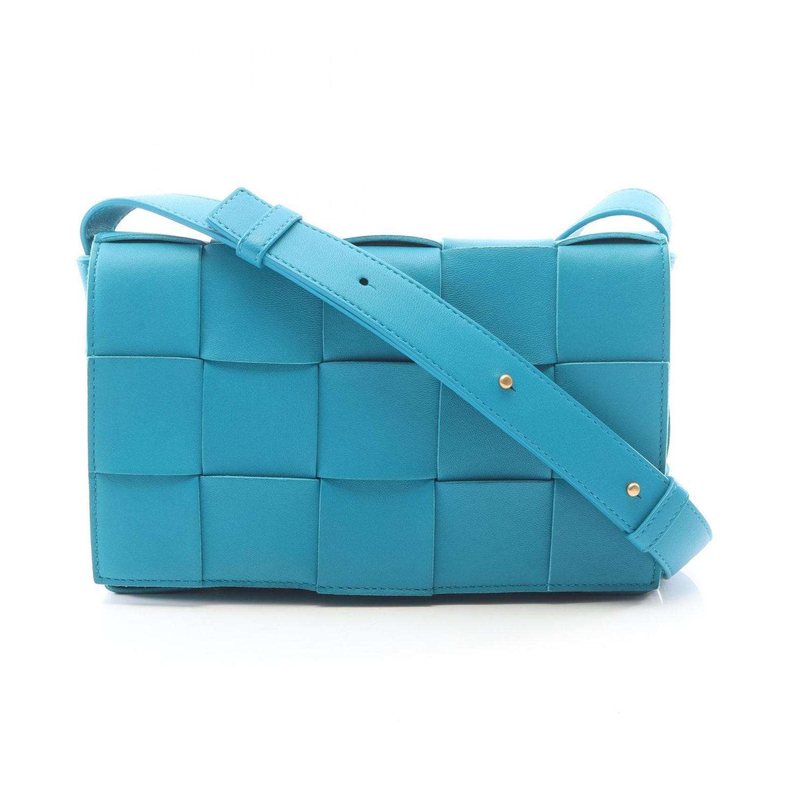 Bottega Veneta Shoulder Bag Cassette Crossbody Maxi Intrecciato Turquoiseblue