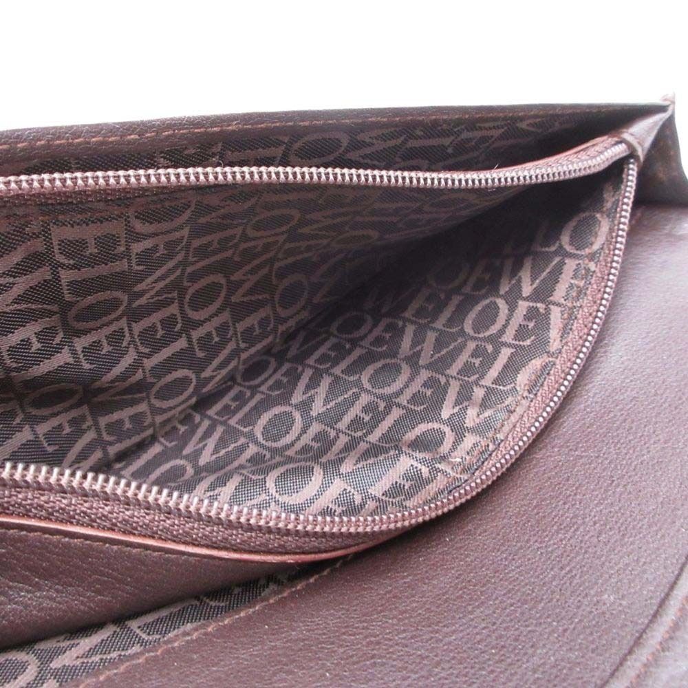 Loewe Anagram Bifold Wallet Logo Lining with Coin Purse Brown — view 6