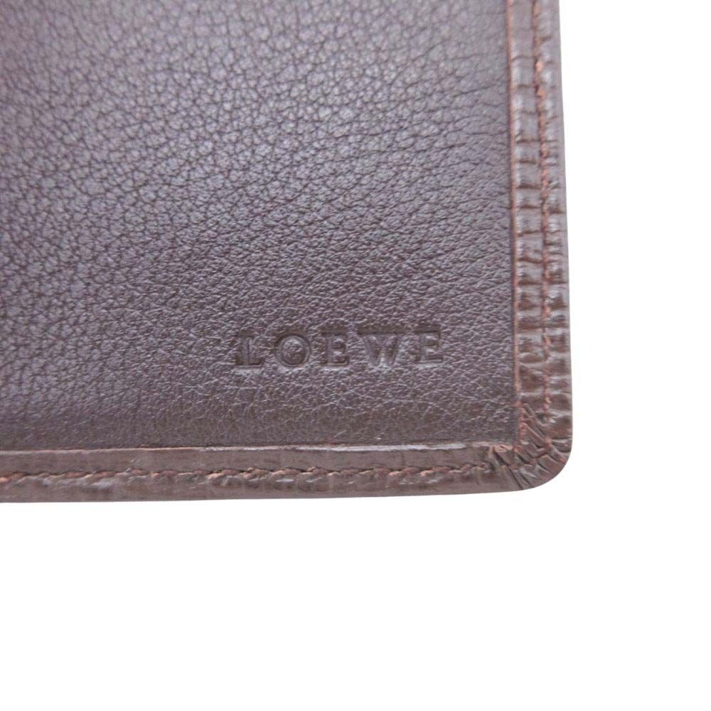 Loewe Anagram Bifold Wallet Logo Lining with Coin Purse Brown — view 8