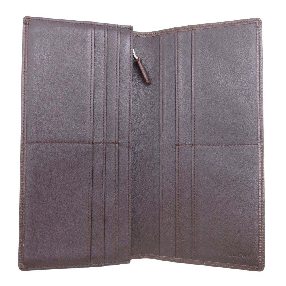 Loewe Anagram Bifold Wallet Logo Lining with Coin Purse Brown — view 4