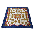 Hermes Carre 45 Ferronnerie Ironwork Silk Scarf Blue White