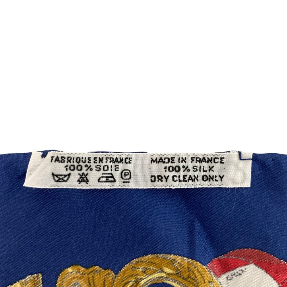 Hermes Carre 45 Ferronnerie Ironwork Silk Scarf Blue White — view 5