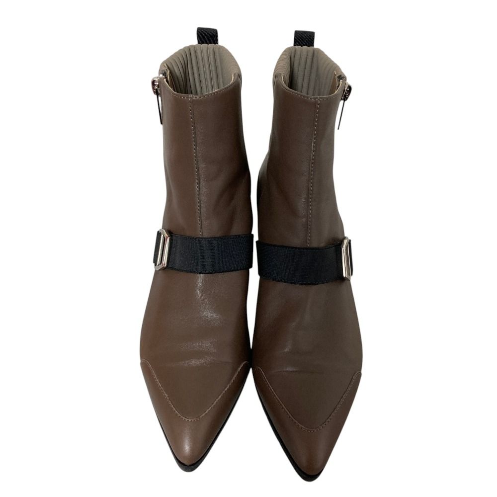 Hermes Shocky Pointed Toe Ankle Boots 37 Brown — view 2