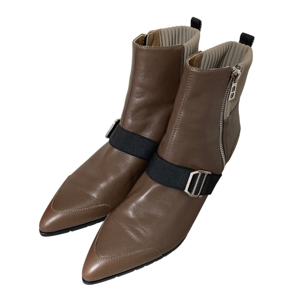 Hermes Shocky Pointed Toe Ankle Boots 37 Brown