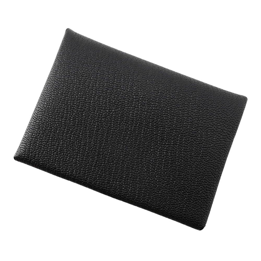 Hermes Coin Case Calvi Duo Black Silver Chevre Misor