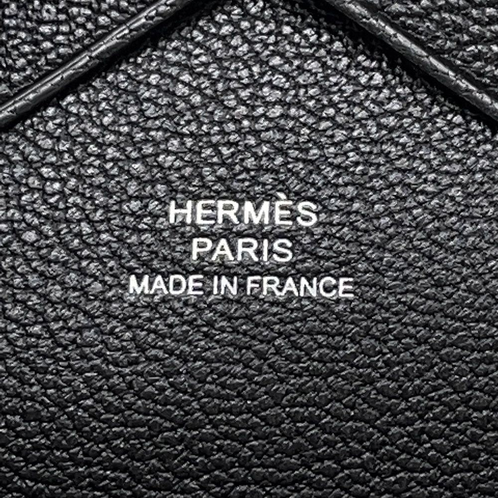 Hermes Coin Case Calvi Duo Black Silver Chevre Misor — view 7