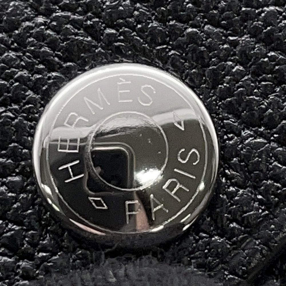 Hermes Coin Case Calvi Duo Black Silver Chevre Misor — view 6