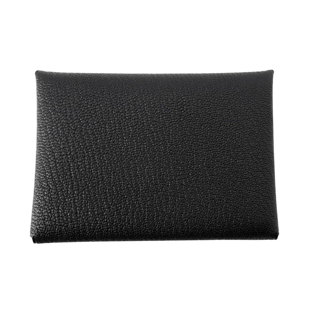 Hermes Coin Case Calvi Duo Black Silver Chevre Misor — view 3