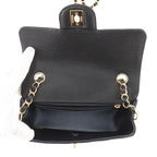 Chanel Chain Shoulder Bag Mini Quilted 20 CC Logo Leather Black — view 5