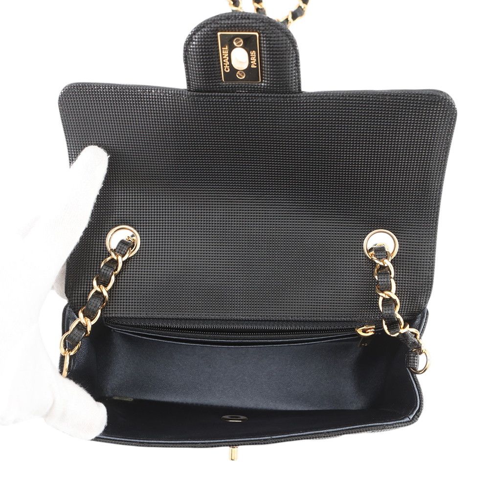 Chanel Chain Shoulder Bag Mini Quilted 20 CC Logo Leather Black — view 5