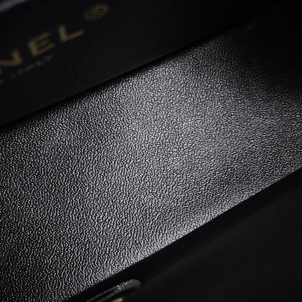 Chanel Chain Shoulder Bag Mini Quilted 20 CC Logo Leather Black — view 8