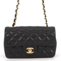 Chanel Chain Shoulder Bag Mini Quilted 20 CC Logo Leather Black