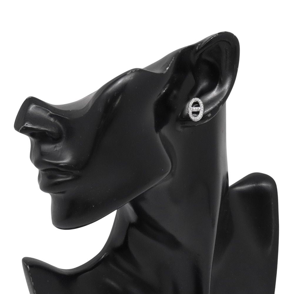 Hermes Earrings Chaine D'ancre Farandole Diamond Total 18k White Gold — view 4