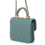Chanel Chain Wallet Quilted CC Logo Flap Coin Purse Lambskin — view 2