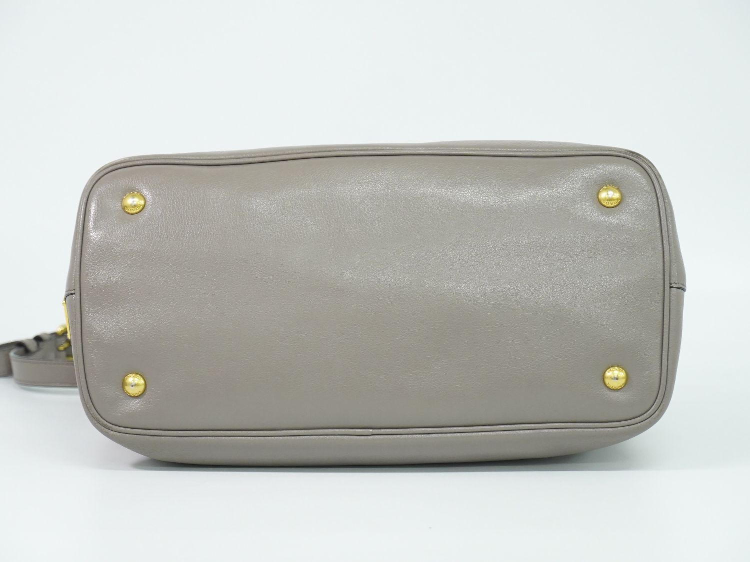 Prada Leather 2-Way Shoulder Bag Tote Pochette Gray — view 3