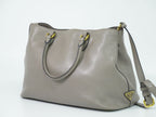 Prada Leather 2-Way Shoulder Bag Tote Pochette Gray — view 2