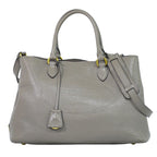 Prada Leather 2-Way Shoulder Bag Tote Pochette Gray