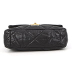 Chanel Chain Shoulder Bag 19 CC Logo Shiny Lambskin Black — view 3
