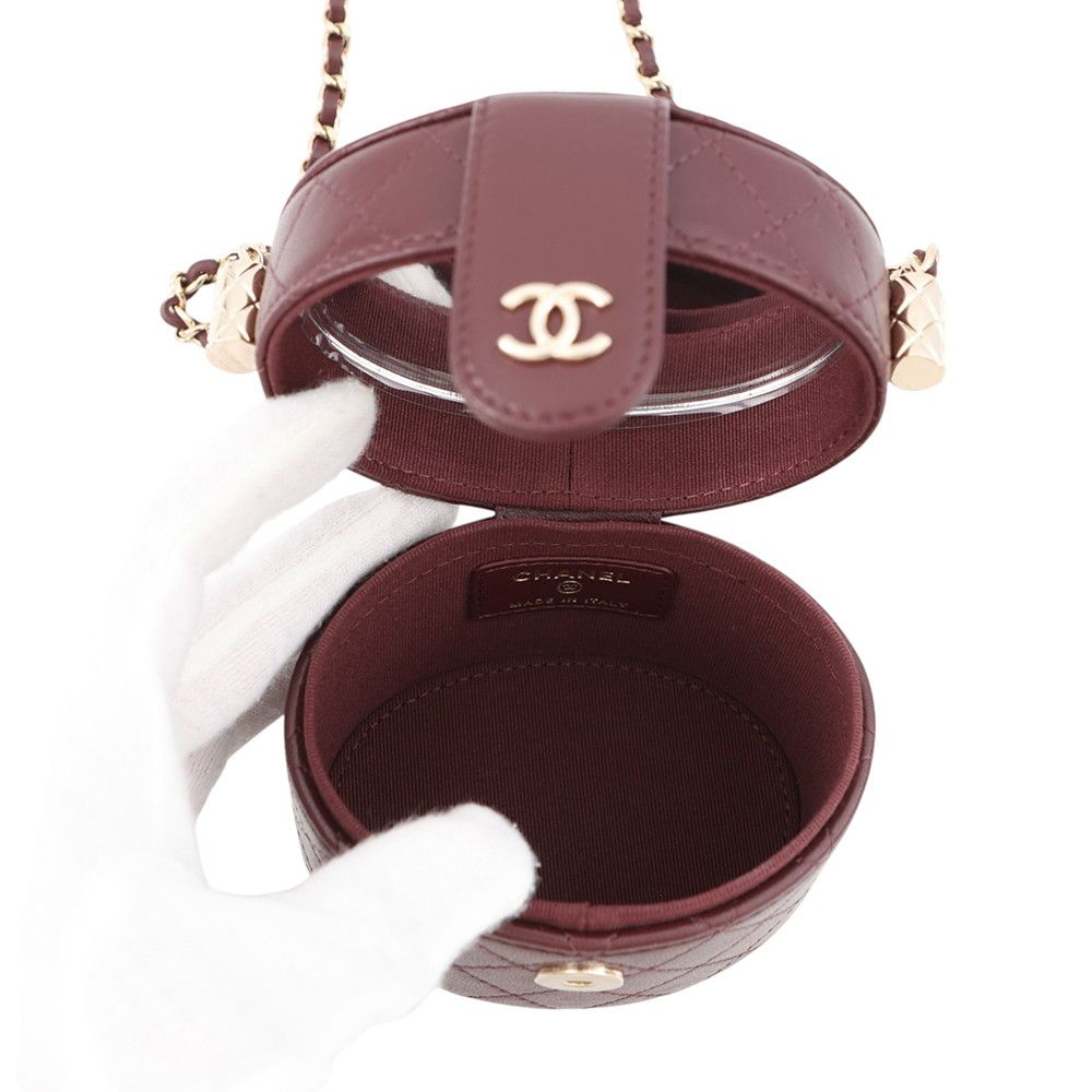 Chanel Chain Shoulder Bag Quilted CC Logo Small Vanity Lambskin — view 5