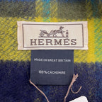 Hermes Scarf Her Mes Tartan Check Cashmere Shawl — view 5