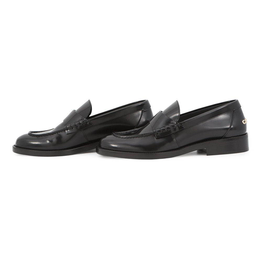 Chanel Loafers Back Toe Carre Shiny Calfskin 38c Shoes Black SS — view 2