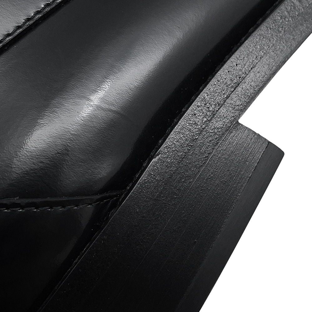 Chanel Loafers Back Toe Carre Shiny Calfskin 38c Shoes Black SS — view 6