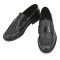 Chanel Loafers Back Toe Carre Shiny Calfskin 38c Shoes Black SS