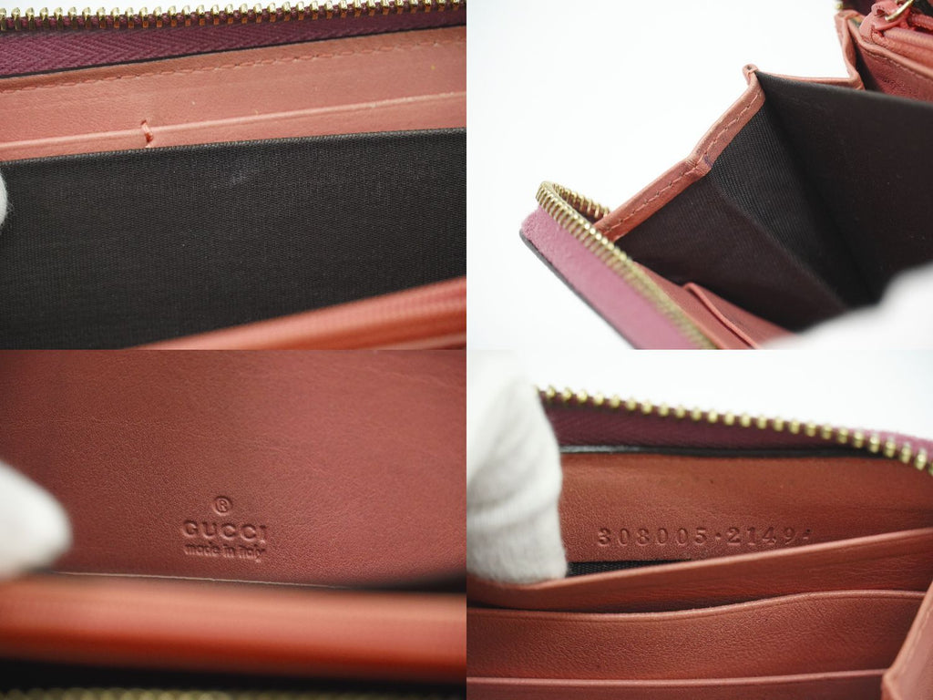 Gucci Brea Micro Guccissima Zip Around Wallet Patent Leather Pink — view 9