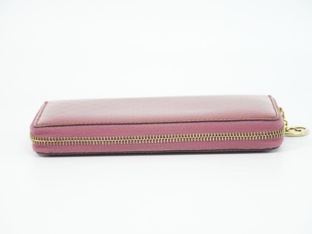 Gucci Brea Micro Guccissima Zip Around Wallet Patent Leather Pink — view 5