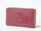 Gucci Brea Micro Guccissima Zip Around Wallet Patent Leather Pink — view 2