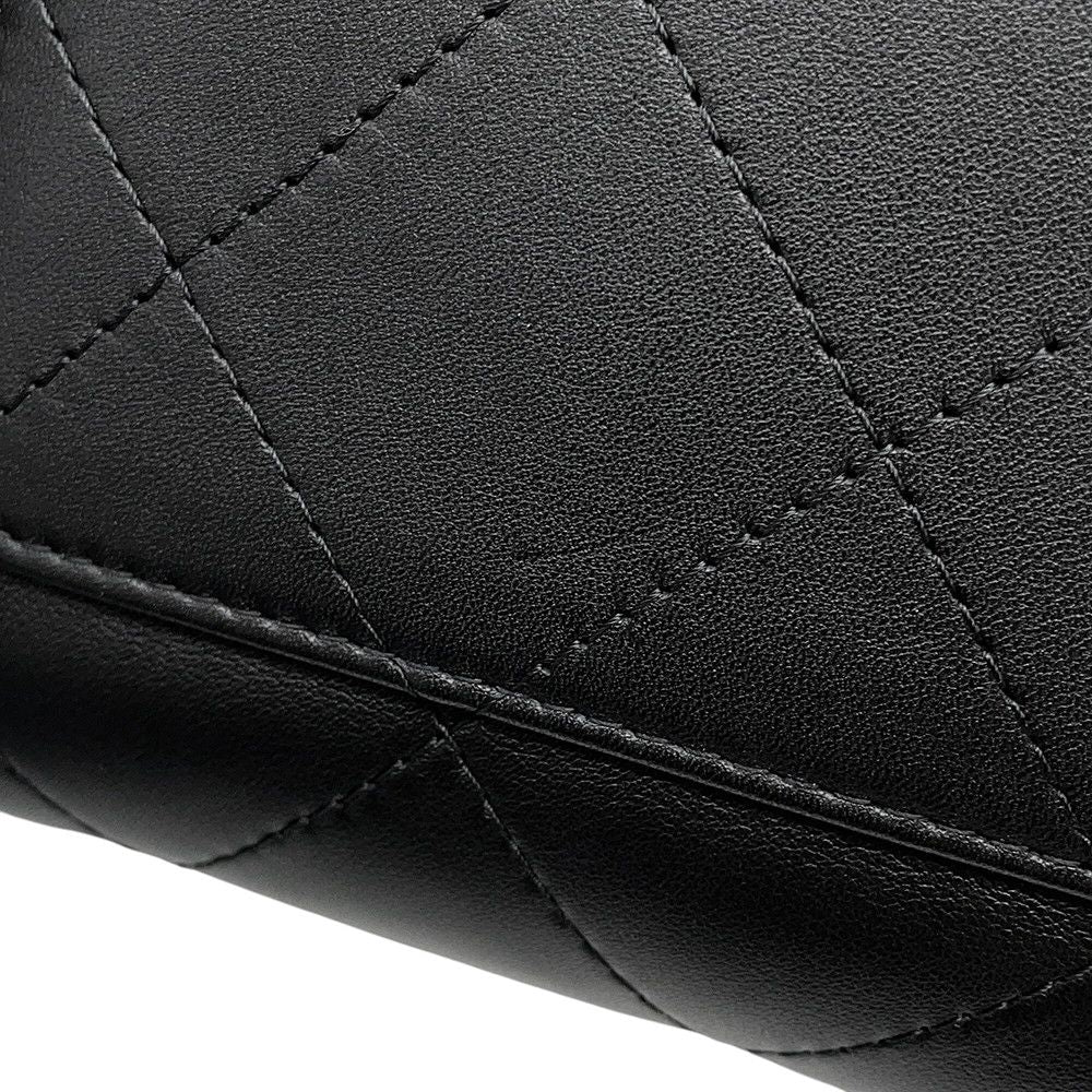 Chanel Chain Shoulder Bag Top Handle Flap CC Logo Large Calfskin Black — view 8