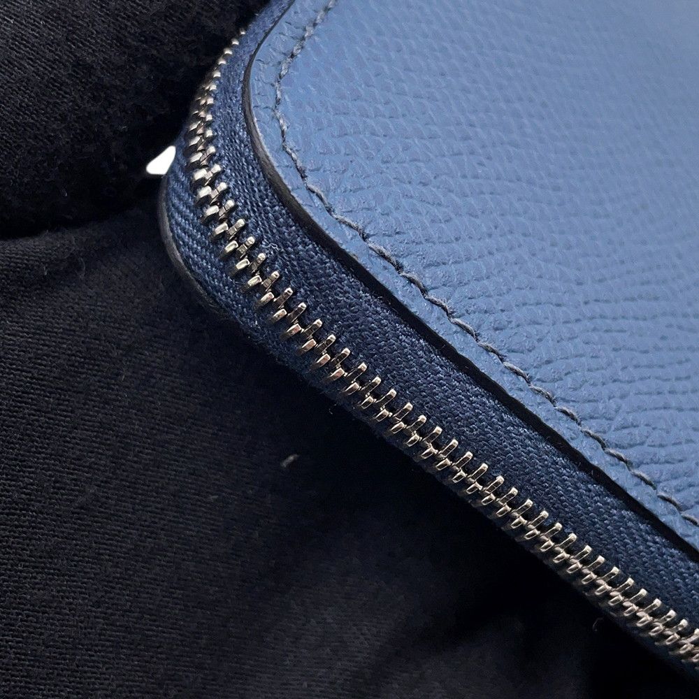 Hermes Coin Case Azap Compact Mini Silk in Blue Deplus Silver Epsom — view 5