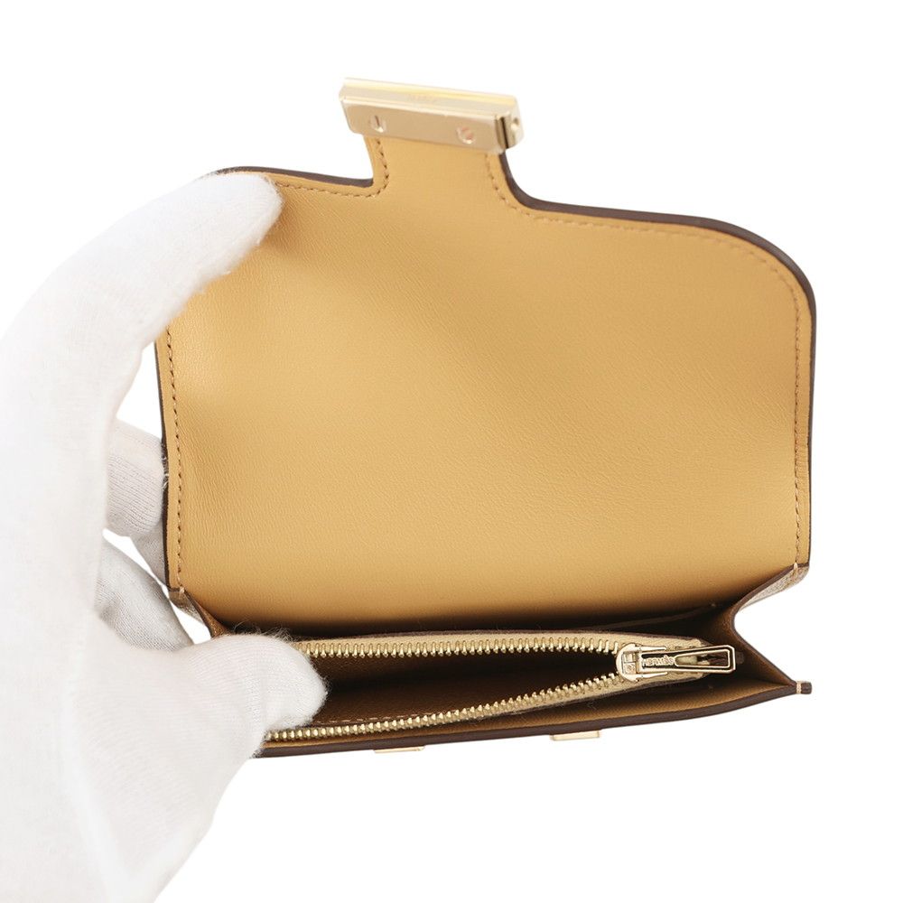 Hermes Wallet Constance Slim Dress Champagne Gold Chevre Sham Kira Coin Case — view 6