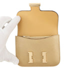 Hermes Wallet Constance Slim Dress Champagne Gold Chevre Sham Kira Coin Case — view 4