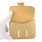 Hermes Wallet Constance Slim Dress Champagne Gold Chevre Sham Kira Coin Case — view 5