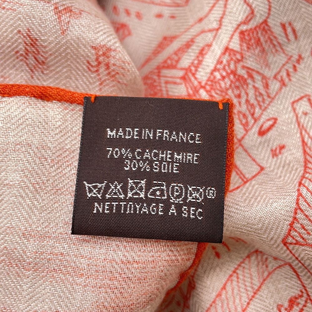 Hermes Shawl Carre 140 Geant la Nouvelle Cite Cavaliere Silk Cashmere Scarf — view 5