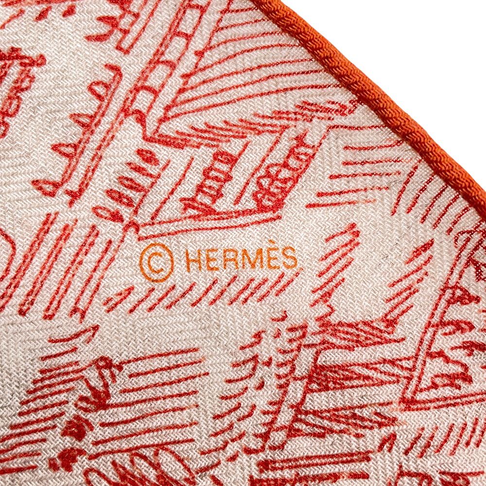 Hermes Shawl Carre 140 Geant la Nouvelle Cite Cavaliere Silk Cashmere Scarf — view 4