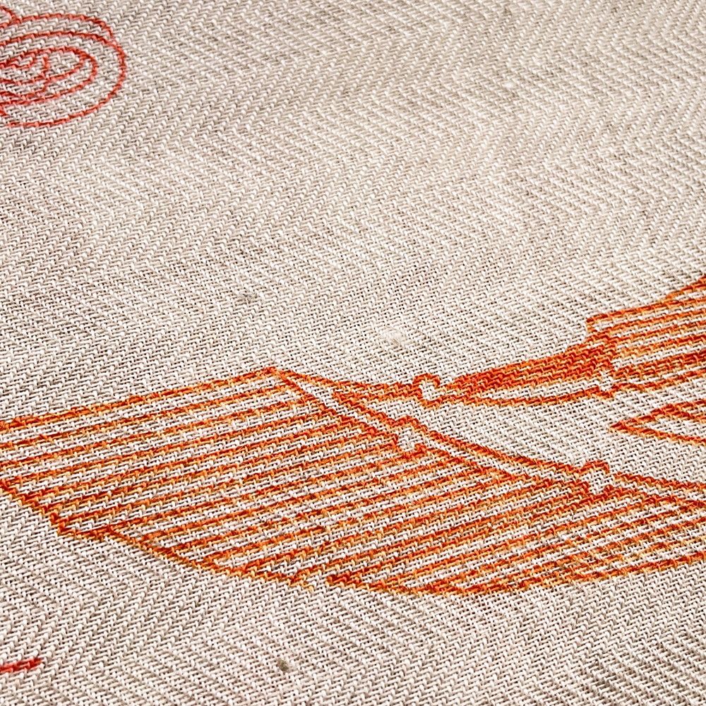 Hermes Shawl Carre 140 Geant la Nouvelle Cite Cavaliere Silk Cashmere Scarf — view 2