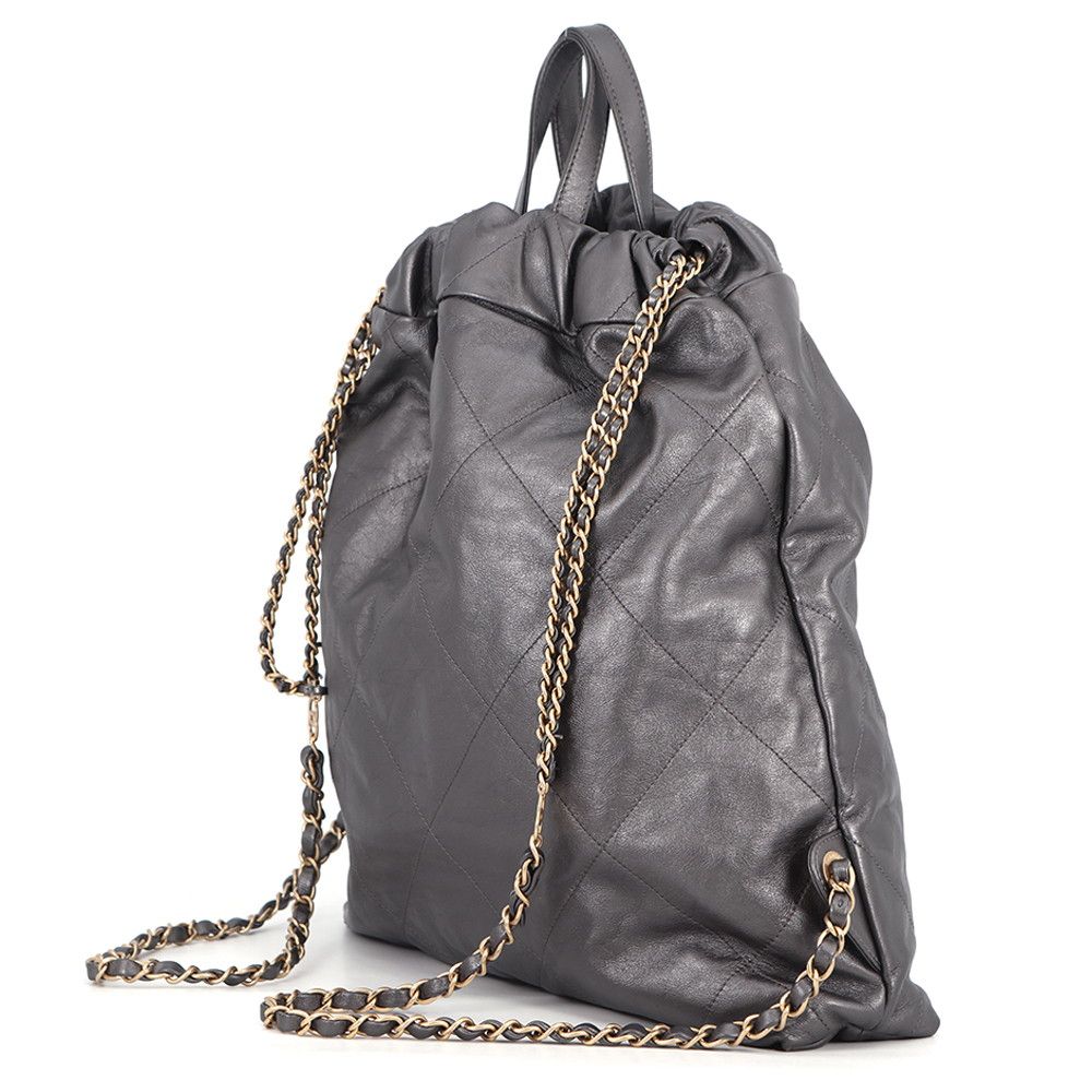 Chanel Backpack 22 Large Shiny Calf Leather — view 2